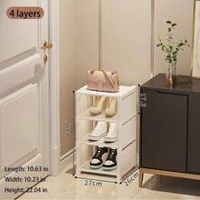1 pieza Estantería de zapatos de varios niveles de uso doméstico, de única, para sala de estar, dormitorio escolar, se puede ensamblar libremente, decoración del hogar - Blanco - Ver 7