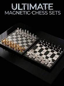 MINKOJA MINKOJA 可折叠磁性国际象棋套装 - 两种款式（黑白）（金银） - 便携式旅行棋盘游戏。馈赠亲朋好友的理想之选。 - 摺疊國際象棋 - 查看 2