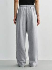 Sonviro Men's Solid Color Drawstring Waist Pocket Casual Sweatpants - Grey - View 4
