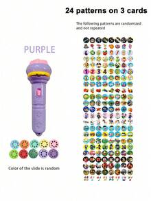 Teckwe Flashlight, With 24 Pattern Projections, Including 3 Cards, A Toy Lamp That Can Project Patterns. Multiple Patterns, Suitable As Birthday Or Christmas Gifts (Card Colors Are Random); The Product Is Powered By Button Batteries. - Multicolor - View 10