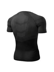 GymBeat Men's Fashion Print Colorblock Round Neck Short Sleeve Sports T-Shirt For Fitness And Running, Gym - Multicolor - View 3