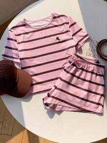 Comfortcana 粉色針織修身女款居家服套裝 - 彩色 - 查看 8