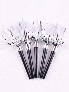 10/20pcs Gold And Silver Tassel Curls, Black Party Blowers - multicolor - View 10
