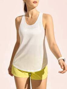 WanderVale Women's Solid Color Casual Fitness Outdoor Tank Top Sports - White - View 7