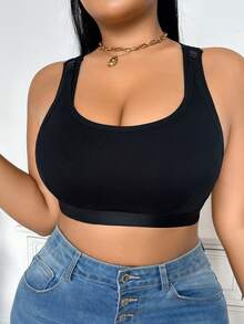 Moonlight&Mama Plus Size Maternity Solid Color Nursing Bra - Black - View 3