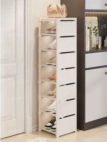 1 pieza Estantería de zapatos de varios niveles de uso doméstico, de única, para sala de estar, dormitorio escolar, se puede ensamblar libremente, decoración del hogar - Blanco - Ver 1