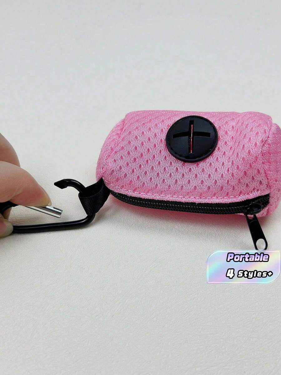 1pc Pet Waste Bag Holder, Dog Walking Pooper Scooper Bag Dispenser - Multicolor - View 1