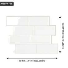 4/10/20 Pcs Waterproof Brick Textured 3D Wall Panels, DIY Tile Stickers, Removable Self-Adhesive Wall Tiles For Kitchen Bathroom Backsplash And Holiday Decor - White - View 3