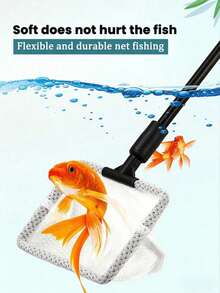 Kit de limpieza de acuario 5 en 1: cepillo para tanque de peces, raspador de algas, limpiador de grava, red para peces - Multicolor - Ver 9