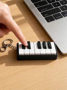 1PC 3D Printed Piano Key Keychain Fidget Stress Relief Sensory Toy Tactile Clicking Keyboard Bag Charm, Cute Pendant For Music Lovers Daily Decoration - Multicolor - View 2