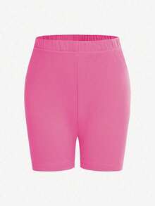 SHEIN 5pcs Randomly Sent 2pcs; 4-7 Years Old Girls Leggings Randomly Sent 2pcs, Random Color, Solid Soft All-Match Versatile Daily Children Shorts - Multicolor - View 6