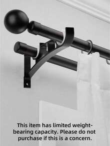 2pcs Curtain Rod Dual Pole Base Decorative Curtain Rod Valentine's Day, Valentines Wedding, Birthday - White - View 2