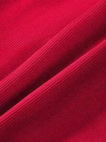SHAPORA Plus Size Women's Solid Color Everyday Shaping Jumpsuit - Red - View 7