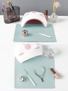 Alas Meja Seni Kuku Aqua, Terbuat dari Kulit PU Tahan Air dan Lembut, Dirancang untuk Meja Studio dan Sandaran Tangan Lipat untuk Seni Kuku. Ideal untuk Seniman Kuku di Salon dan untuk Penggunaan di Rumah. - Biru - View 5