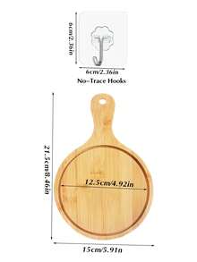 1 Piece, Bamboo Pizza Pan, Premium Pizza Board With Handle, Natural Pizza Serving Board, Wooden Cutting Board, For Homemade Pizza, Cutting Fruits And Vegetables, Bread, Cheese, And Serving Board, Baking Supplies, Kitchen Accessories. - 1PC - View 10