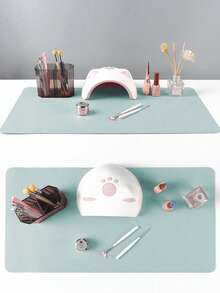 Alas Meja Seni Kuku Aqua, Terbuat dari Kulit PU Tahan Air dan Lembut, Dirancang untuk Meja Studio dan Sandaran Tangan Lipat untuk Seni Kuku. Ideal untuk Seniman Kuku di Salon dan untuk Penggunaan di Rumah. - Biru - View 7