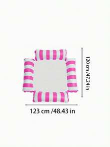 Hamaca inflable para piscina con malla, silla de descanso a rayas para adultos para playa & relajación en el agua. Esencial para vacaciones de verano & regalo perfecto, multicolor. - Multicolor - Ver 3