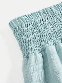 Girlism Teen Girl White,Ruffle Skirt Boho Long Skirt Break Paperbag Waist Frill Trim Ruffle Hem Skirt - Blue - View 3