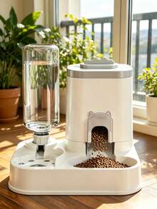 2-In-1 Pet Feeder & Water Dispenser, Large Capacity Food Water Bowl For Cats Dogs, Feeding Station For Indoor & Outdoor Use - 2.2L - View 2