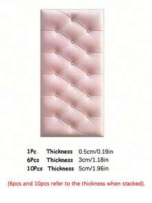 SHEIN 13.77*27.55英寸 3D 压花泡沫墙纸，仿皮革纹理，柔软有纹理（厚度 0.4 厘米/0.16 英寸），自粘泡沫墙贴，房间装饰墙面装饰墙贴 - 彩色 - 查看 30