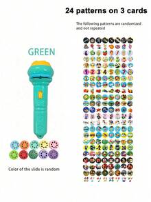 Teckwe Flashlight, With 24 Pattern Projections, Including 3 Cards, A Toy Lamp That Can Project Patterns. Multiple Patterns, Suitable As Birthday Or Christmas Gifts (Card Colors Are Random); The Product Is Powered By Button Batteries. - Multicolor - View 6