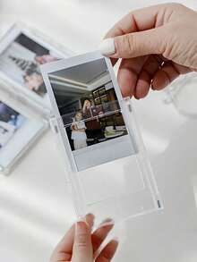 Minimalist Multi-Function Fridge Magnet & Decor Stickers Valentine's Day, Wedding, Birthday,Picture Frame,Acrylic Fridge Magnetic Frame, Acrylic Photo Picture Frames, Double Sided Photo Refrigerator Magnet Picture Frame , Clear Picture Display Frame - default - View 4