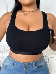 Moonlight&Mama Plus Size Maternity Solid Color Nursing Bra - Black - View 5