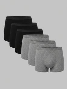 Dozemod Teen Boy Simple Comfortable Elastic Waist Boxer Briefs 6pcs/Pack - Multicolor - View 1