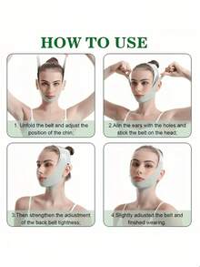 1 Peça Faixa de Beleza Facial Feminina - Essencial para Cuidados com a Pele em Casa, Máscara de Ventilação Facial Ajustável - Ferramenta Facial Reutilizável Adequada para Mulheres e Homens - Mantém o Queixo, para Dormir, Exercícios e Yoga, Leve, Respirável e Suave, Faixa de Queixo - Azul cadete - Visão 5