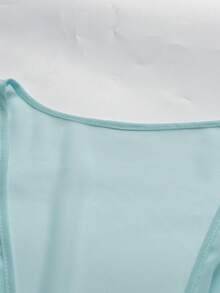 GlowEve CURVE Plus Size Women's Solid Color Tie-Front Casual Versatile Everyday Beach Vacation Outing Shirt Light Blue Summer - Blue - View 3