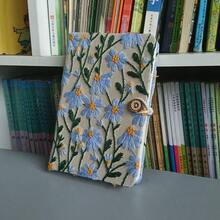 Cuaderno de cuadrícula en blanco para bordado en tela A5 A6, diario de vuelta a la escuela - Beige - Ver 6