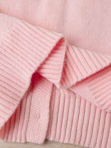SHEIN 女童 Y2K 甜美風秋冬時尚蝴蝶結重工復古針織毛衣長袖外套 休閒百搭返校校服 冬季穿搭 適合青少年女孩 - 粉色 - 查看 7