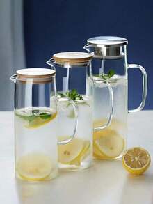 High-Quality Borosilicate Glass Teapot With 304 Stainless Steel Lid, Heat And Cold Resistant, Large Capacity For Making Tea/Syrup, Suitable For Home/Restaurant/Hotel, Comfortable Handle, Wide Mouth Easy To Clean - Transparent 2 - View 5