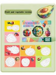 MINKOJA Set Puzzle Stiker Geometris, 5 Tema Hewan Dinosaurus Lautan Lalu Lintas Buah, Kit Kerajinan Stiker Bentuk Pencocokan Angka, Mainan Aktivitas Edukasi Motorik Halus Montessori, Hadiah Pembelajaran untuk Anak Laki-laki Perempuan Usia 3+ - MultiWarna - View 16