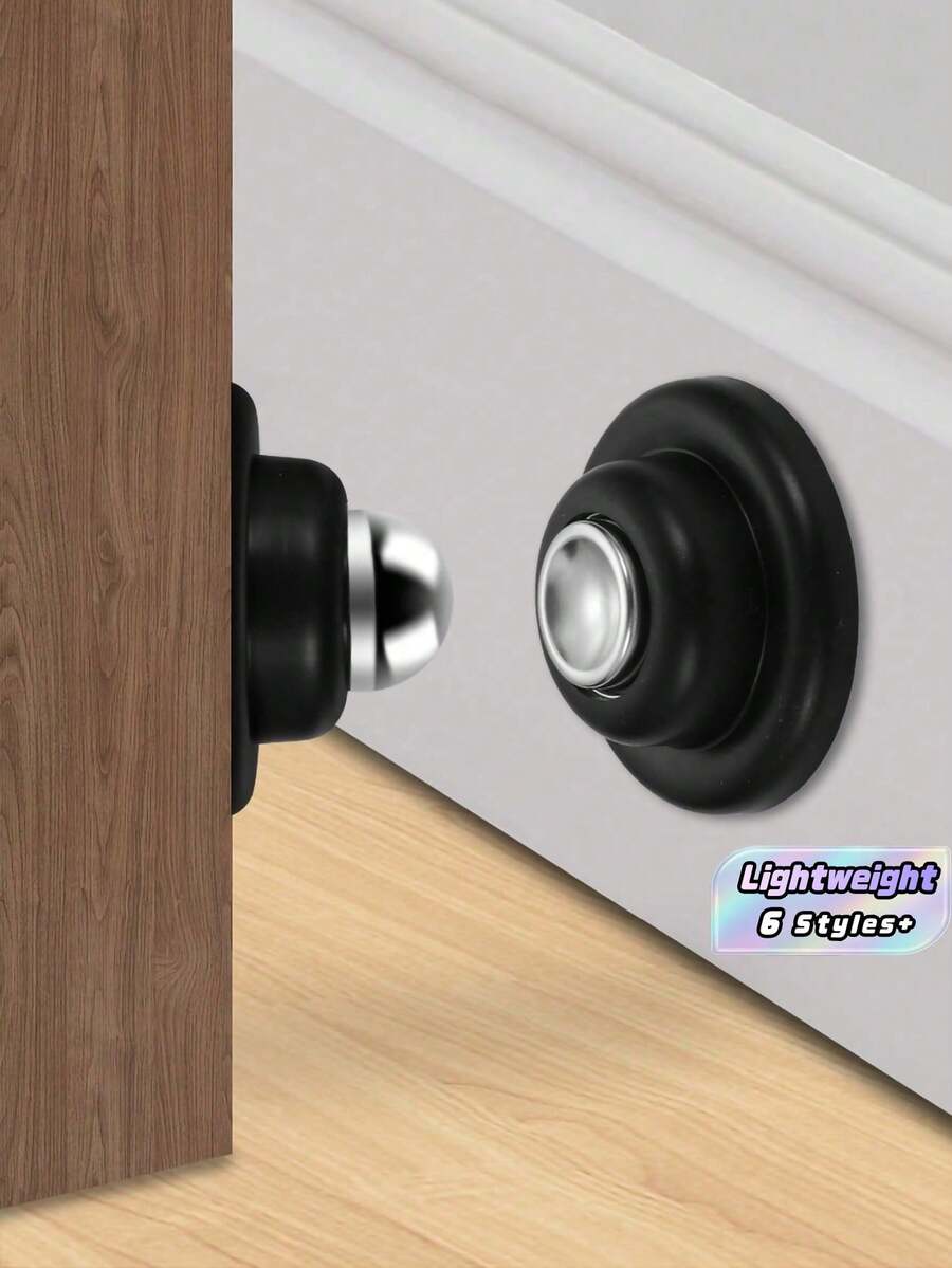 2pcs/Set Soft Magnetic Door Stopper - Easy Installation, Adhesive Backed | No Drilling Required, Suitable For Home And Office - multicolor - View 1