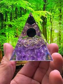 Handmade Tree Of Life Orgonite Pyramid Chakra Reiki Artificial Crystal Yoga Jewelry Ornaments Crafts Office Decor - Multicolor - View 18