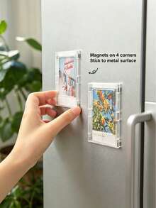 Minimalist Multi-Function Fridge Magnet & Decor Stickers Valentine's Day, Wedding, Birthday,Picture Frame,Acrylic Fridge Magnetic Frame, Acrylic Photo Picture Frames, Double Sided Photo Refrigerator Magnet Picture Frame , Clear Picture Display Frame - default - View 8
