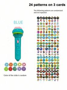 Teckwe Flashlight, With 24 Pattern Projections, Including 3 Cards, A Toy Lamp That Can Project Patterns. Multiple Patterns, Suitable As Birthday Or Christmas Gifts (Card Colors Are Random); The Product Is Powered By Button Batteries. - Multicolor - View 7