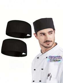 Disposable Chef Hat & Bib Apron With Hair Net, Disposable Kitchen Cooking Cap Apron Hair Cover Set, Food Service Catering Uniform For Restaurant Home Kitchen Party - Multicolor - View 1