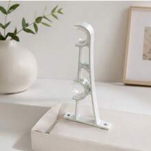 2pcs Curtain Rod Dual Pole Base Decorative Curtain Rod Valentine's Day, Valentines Wedding, Birthday - White - View 9