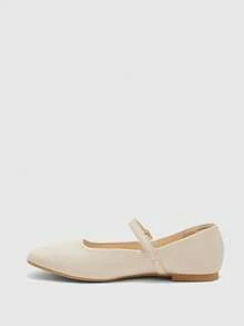 CUCCOO BIZCHIC Solid Color Fashionable Comfortable Casual Flat Shoes, Suitable For Daily Commute Spring Shoes - Beige - View 8