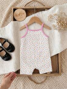 Baby Girl Casual Cartoon Print Suspender Romper Suitable For Spring And Summer - Multicolor - View 2