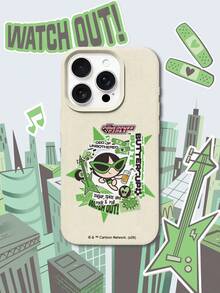 THE POWERPUFF GIRLS X SHEIN Die Powerpuff Girls Buttercup Cool Rock Cartoon Sticker Collage Grafik Stern Gitarre Pflaster Getränk Totenkopf Buchstaben Element Lederstruktur Weiß Hautfreundlich Stoßfest Anti-Fall Schutz Handyhülle kompatibel mit Apple iPhone 13/14/15/15Pro/16/16Pro/17Pro, Bestseller tägliche ästhetische Hülle - Verschiedenfarbig - Übersicht 2
