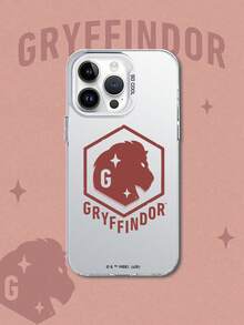 HARRY POTTER X SHEIN Harry Potter Gryffindor 六角形獅子頭徽章 G 字星元素銀色防震防摔手機殼，保護套適用於 iPhone 13/14/15/15Pro/16/16Pro/17Pro，熱銷流行時尚款 - 彩色 - 查看 2