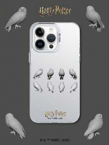 HARRY POTTER X SHEIN Harry Potter Hedwig 貓頭鷹圖案銀色防震防摔手機殼，適用於 iPhone 13/14/15/15Pro/16/16Pro/17Pro，熱門流行款式 - 彩色 - 查看 3