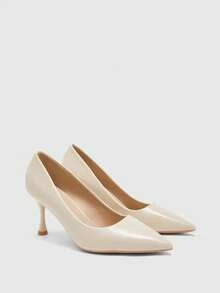 CUCCOO BIZCHIC Women's Pointed Stiletto Medium Heel High Heels, Elegant Casual And Comfortable Lace-Up Office Work Commuter Style Shoes, Formal Occasion Party Wedding Shoes, Suitable For Christmas And Spring Shoes - Rice apricot. - View 7