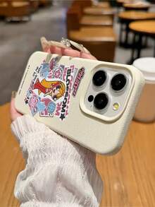 THE POWERPUFF GIRLS X SHEIN The Powerpuff Girls Blossom 卡通貼紙圖案星星花朵兔子字母元素皮革紋白色親膚防震防摔保護手機殼，適用於 Apple iPhone 13/14/15/15Pro/16/16Pro/17Pro，熱銷日常美感保護殼 - 彩色 - 查看 8