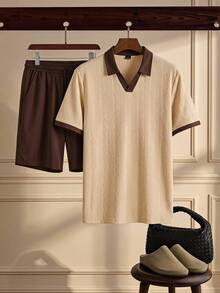 SIGLOCORE Men's Colorblock Short Sleeve Polo Shirt And Shorts Casual Daily Set - Multicolor - View 7