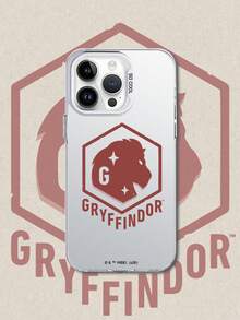 HARRY POTTER X SHEIN Harry Potter Gryffindor 六角形獅子頭徽章 G 字星元素銀色防震防摔手機殼，保護套適用於 iPhone 13/14/15/15Pro/16/16Pro/17Pro，熱銷流行時尚款 - 彩色 - 查看 1