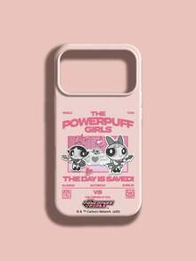 THE POWERPUFF GIRLS X SHEIN 飛天小女警搖滾吉他 Blossom Buttercup 卡通圖案星星愛心字母印花皮革紋理粉色親膚防震防摔保護手機殼 適用於 Apple iPhone 13/14/15/15Pro/16/16Pro/17Pro，熱銷日常美學保護殼 - 彩色 - 查看 5